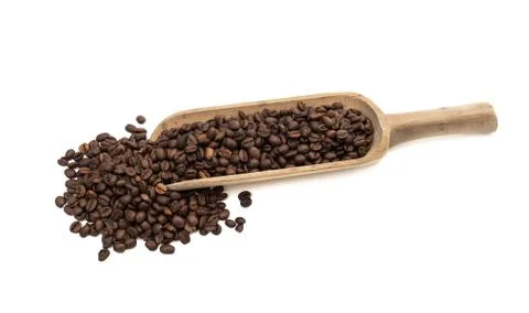 Coffee beans on scoop Stock Photos