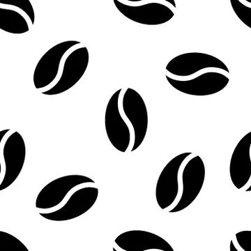 Coffee beans. Seamless background Stock Illustration