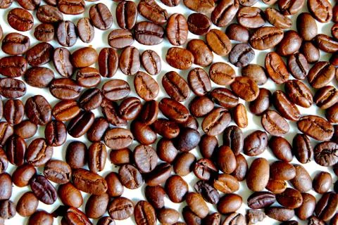 Coffee beans seamless background Stock Photos