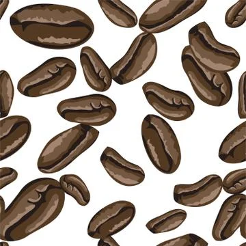 Coffee beans seamless pattern in arabic style. Hand drawn coffee beans vector 库存插图