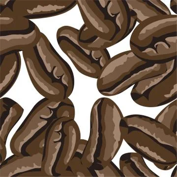 Coffee beans seamless pattern in arabic style. Hand drawn coffee beans vector Stockillustratie