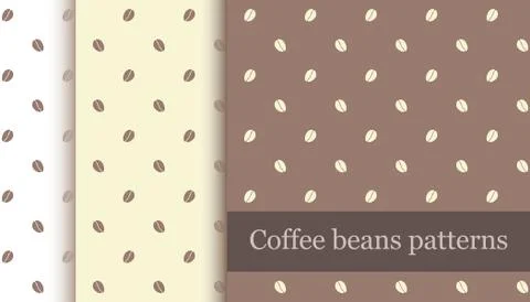 Coffee beans seamless pattern - flat, simple vector background Stock Illustration