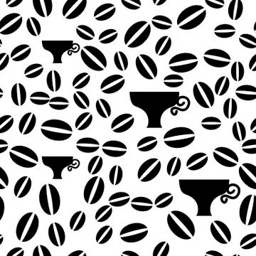 Coffee Beans Seamless Pattern Illustrazione stock