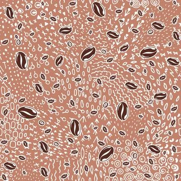 Coffee beans seamless pattern. Stock Illustration