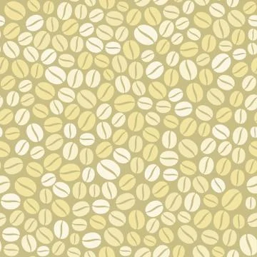 Coffee Beans Seamless Pattern on Light Background Illustration