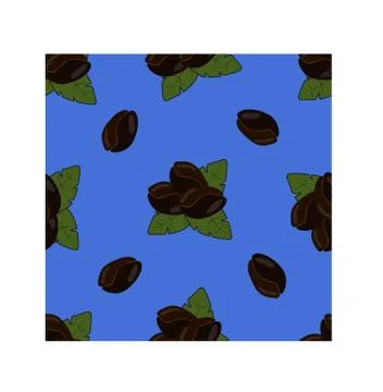 Coffee beans seamless pattern. Seeds of coffee with lives. イラスト素材