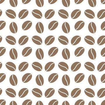 Coffee beans seamless pattern in trendy soft brown. Abstract background texture Illustrazione stock