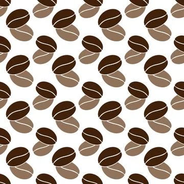 Coffee beans Seamless pattern in trendy soft brown. Abstract background イラスト素材