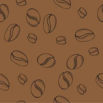 Coffee beans seamless pattern - vector illustration 스톡 일러스트