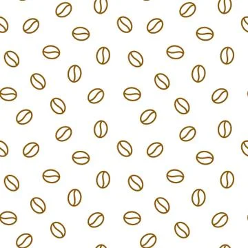 Coffee beans seamless pattern, vector background. Repeated light brown texture 스톡 일러스트