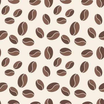 Coffee beans seamless pattern. Vector background Stockillustratie