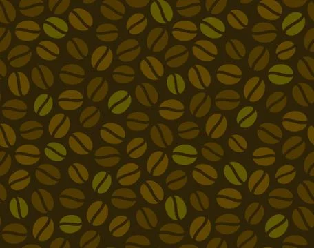 Coffee Beans Seamless Pattern. Vector Background Stock Illustration