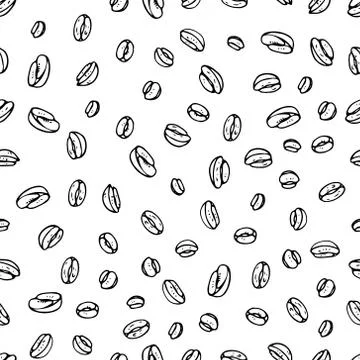 Coffee beans seamless pattern. Vector illustration of coffee beans seamless p Stock Illustration