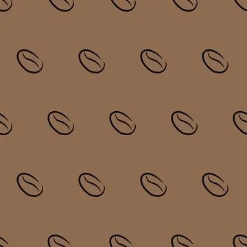 Coffee beans, seamless pattern, vector. Illustrazione stock