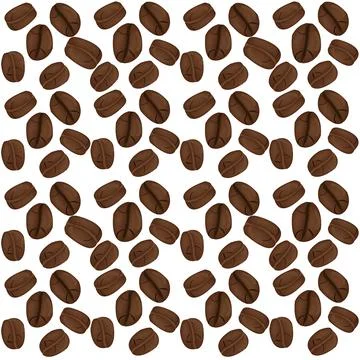 Coffee beans seamless pattern on white background Stock Illustration