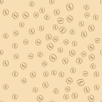 Coffee beans seamless pattern. Wrapping paper design 库存插图
