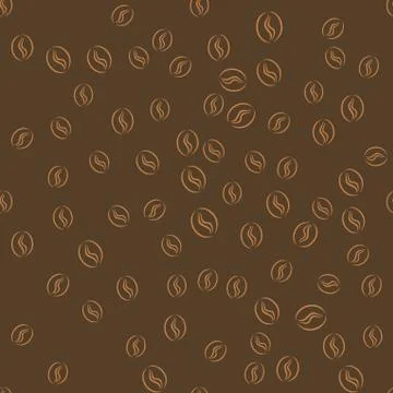 Coffee beans seamless pattern. Wrapping paper design Illustrazione stock