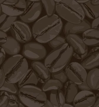Coffee Beans Seamless Patterns Stock Illustration