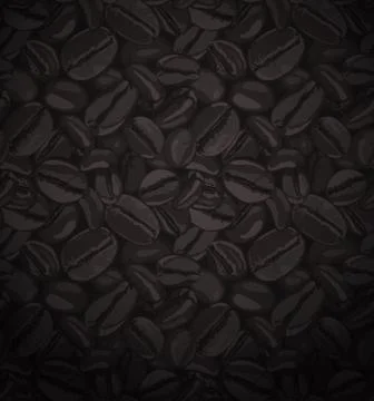 Coffee Beans Seamless Patterns Stock Illustration