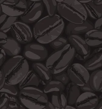 Coffee Beans Seamless Patterns Stock Illustration