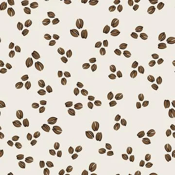 Coffee beans seamless vector pattern. Coffee beans background Stock Illustration