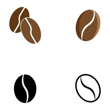 Coffee beans set icon vector Stock Illustration