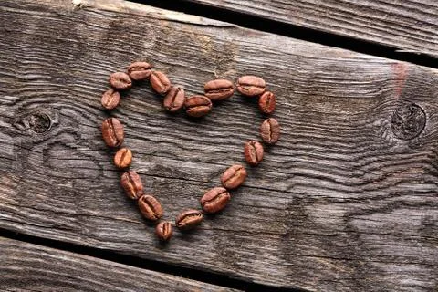 Coffee beans in shape of a heart 写真素材