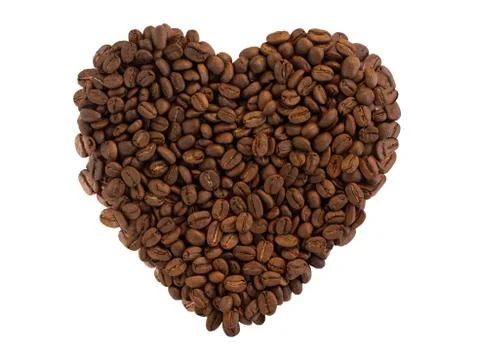 Coffee beans in a shape of heart Foto stock