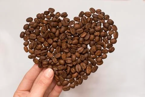Coffee beans in a shape of a heart Foto stock