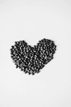 Coffee beans in the shape of a heart Stock Photos