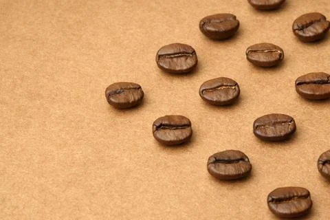 Coffee beans in the shape of a pointer Foto stock
