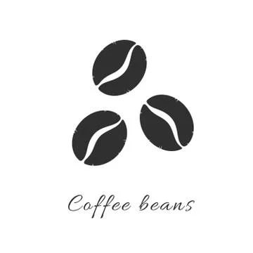 Coffee beans simple flat icon. Vector logo symbol coffee beans silhouette Stock Illustration