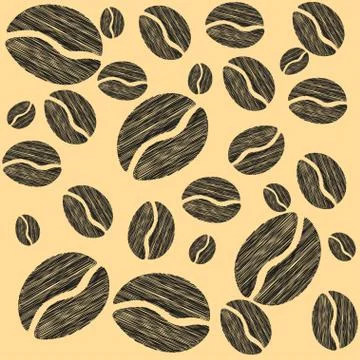 Coffee beans sketch background flat vector eps 10 库存插图