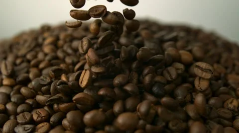 Coffee beans, Slow Motion Stock Footage 10700577
