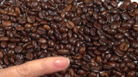 Coffee beans. Slow motion. Video stock 55822949