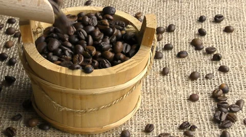 Coffee beans in slow motion Stock Footage 68661507