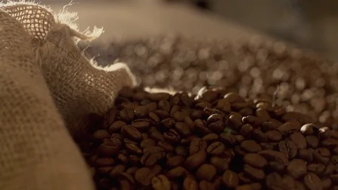 Coffee beans in slow motion Stock Footage 76051088