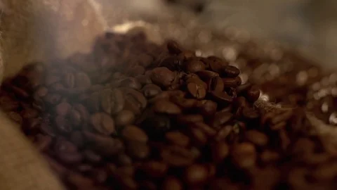 Coffee beans in slow motion Stock Footage 76051150