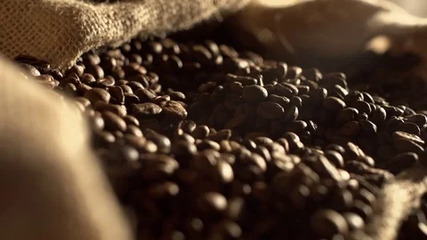 Coffee beans in slow motion Stock Footage 76051375