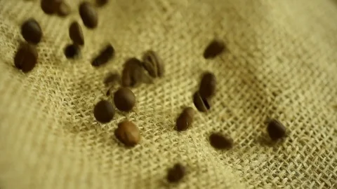Coffee beans in slow motion Stock Footage 76249090