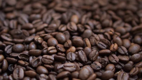 Coffee beans in slow motion Stock Footage 126835598