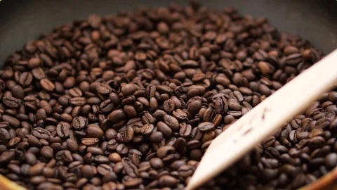 Coffee beans in slow motion Stock Footage 126835635