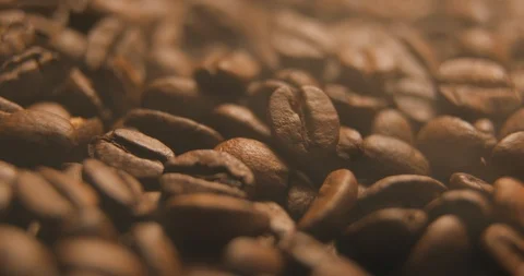 Coffee beans slow motion indoor Stock Footage 121647002