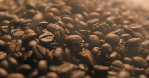 Coffee beans slow motion indoor Stock Footage 121647148