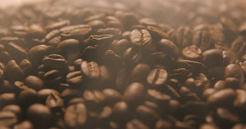 Coffee beans slow motion indoor Stock Footage 121647456