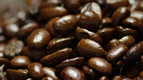 Coffee beans Slow motion movement Stock Footage 142070801