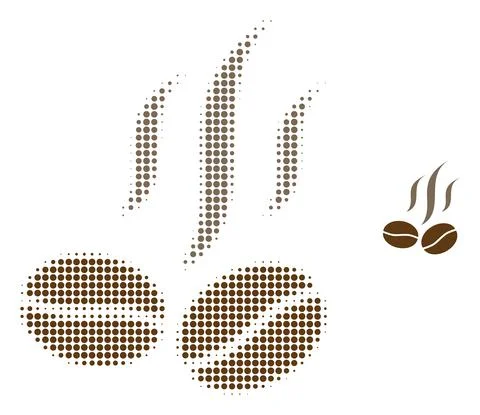Coffee Beans Smell Halftone Dot Icon Illustrazione stock