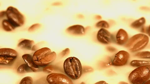 Coffee beans with smoke macro Stock Footage 57478077