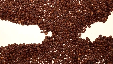 Coffee beans, Space for text. Stop motion animation. Stock Footage 136919058