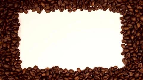 Coffee beans, Space for text. Stop motion animation. Stock Footage 137275856